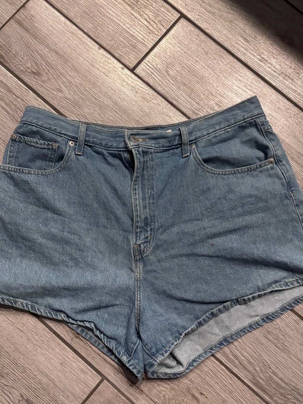 Levi’s High Rise Mom Jean Shorts Size 34 Vintage Wash Relaxed Denim hemp